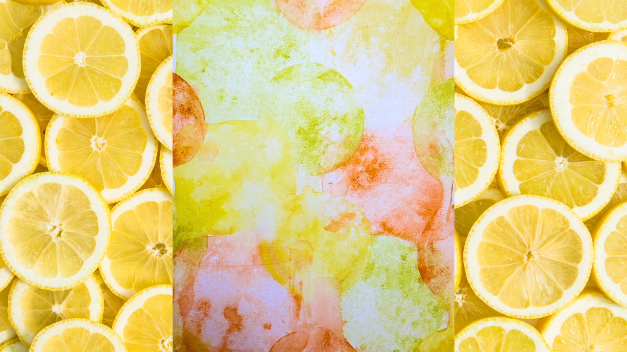 Colorful watercolor painting using lemon juice to explore experimentation in art