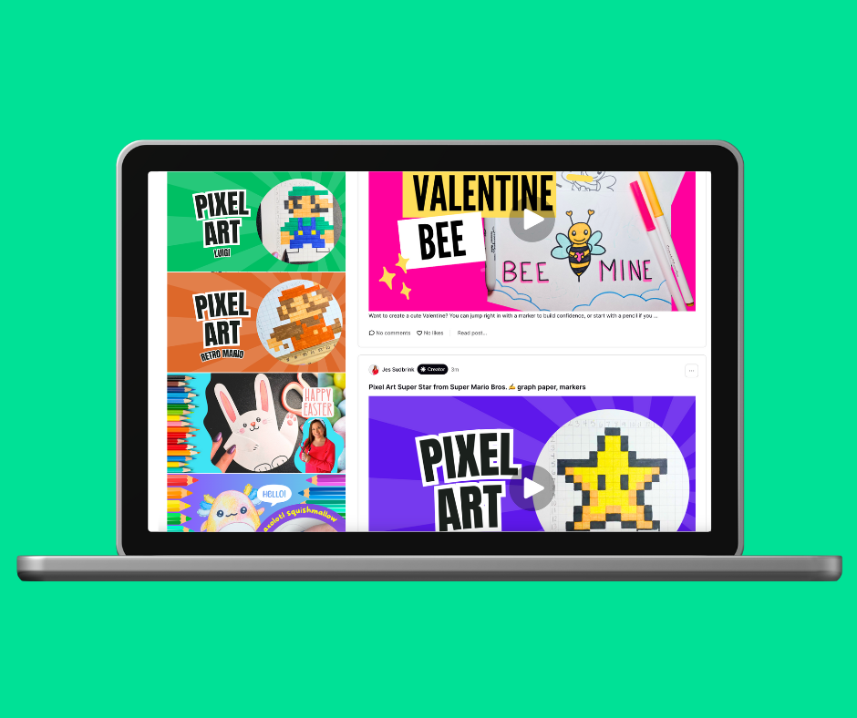 The Lesson Library, full of on-demand art lessons!