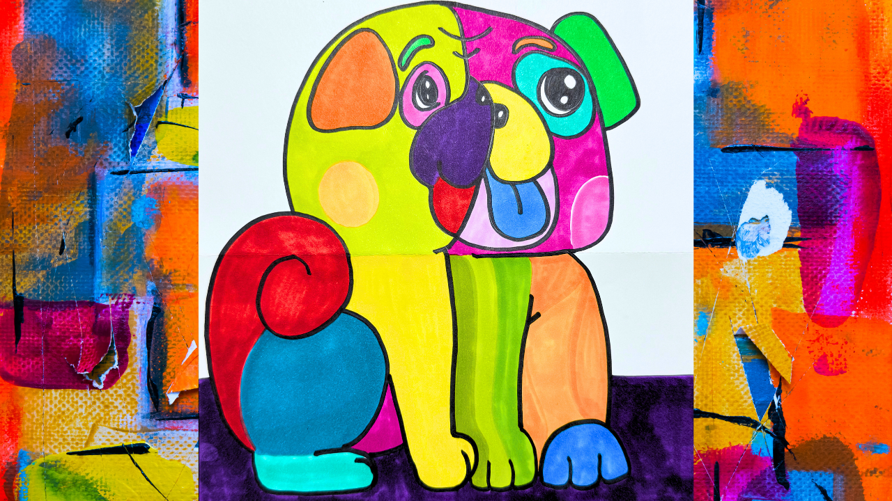 A pug dog themed Picasso drawing lesson for kids!