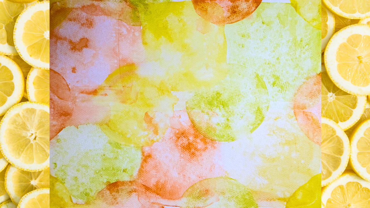 Colorful watercolor painting using lemon juice to explore experimentation in art