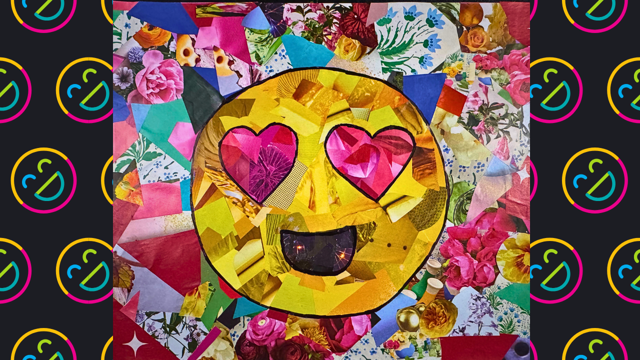 Mosaic art for kids using emoji as a reference